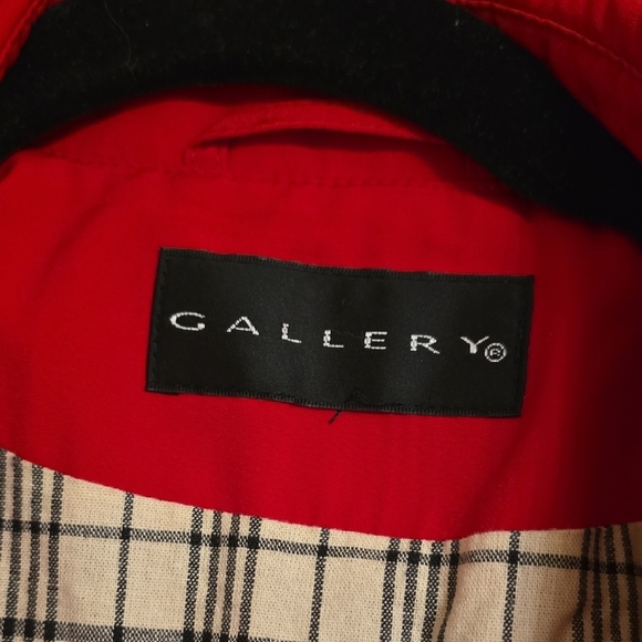 Gallery Red Trench Coat Tailored Elegance Rain Coat - Picture 2 of 13